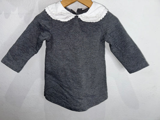Jacadi grey collar dress 12-18m