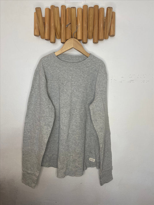 Grey waffle knit thick tee 12y
