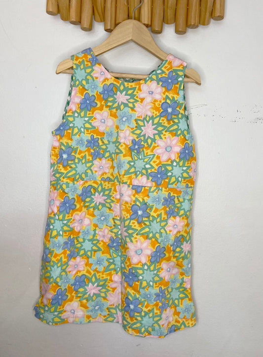 Handmade bright flowers dress 4-5y