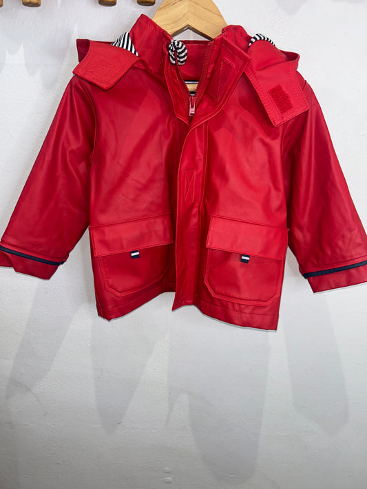 JoJo red rainjacket 12-18m