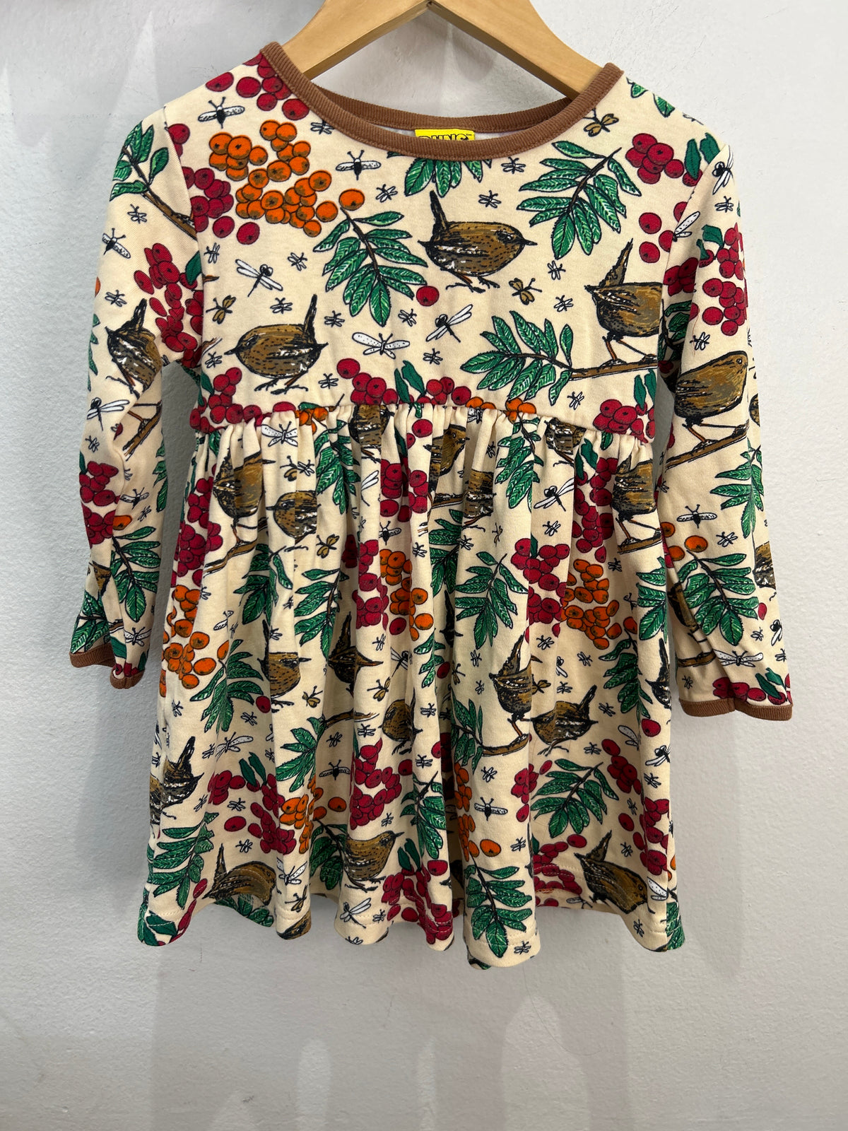 Duns Sweden birds and berries dress 2-3y