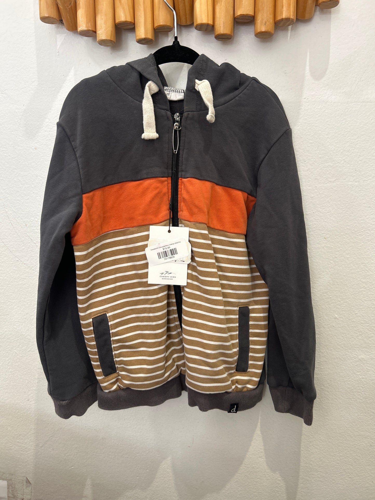 Sweatshirt Deuxpardeux orange detail 6y