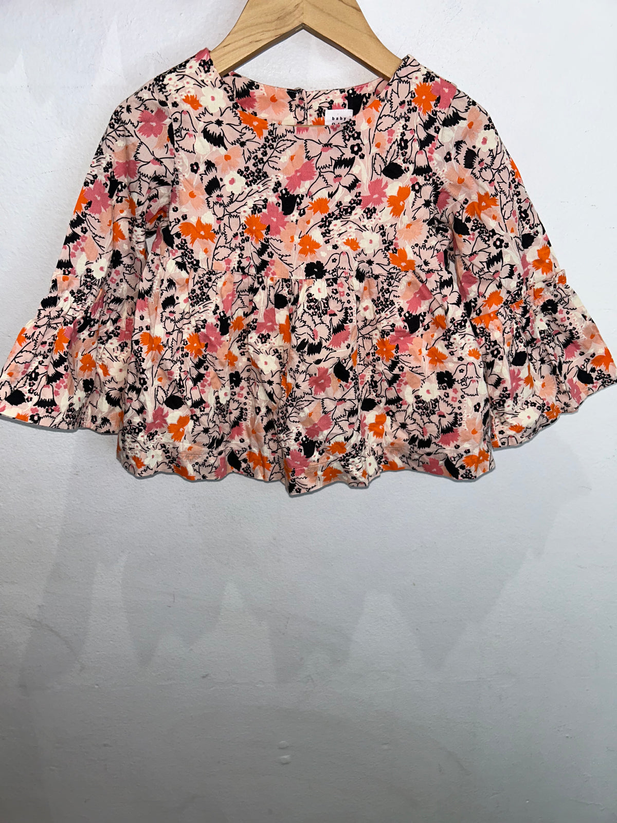 Orange floral blouse 3y