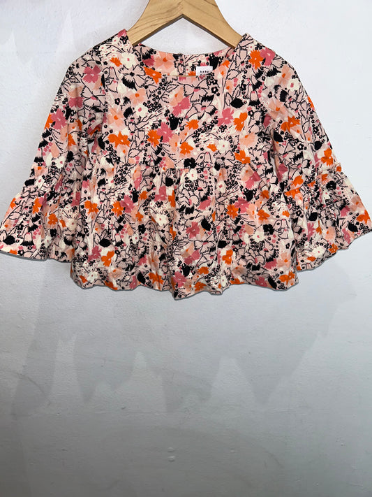 Orange floral blouse 3y