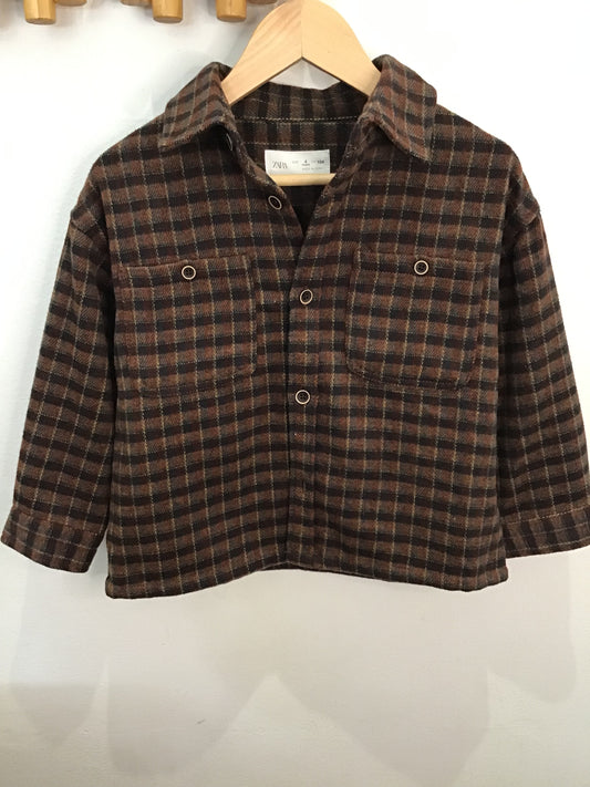 Brown thick overshirt 4y
