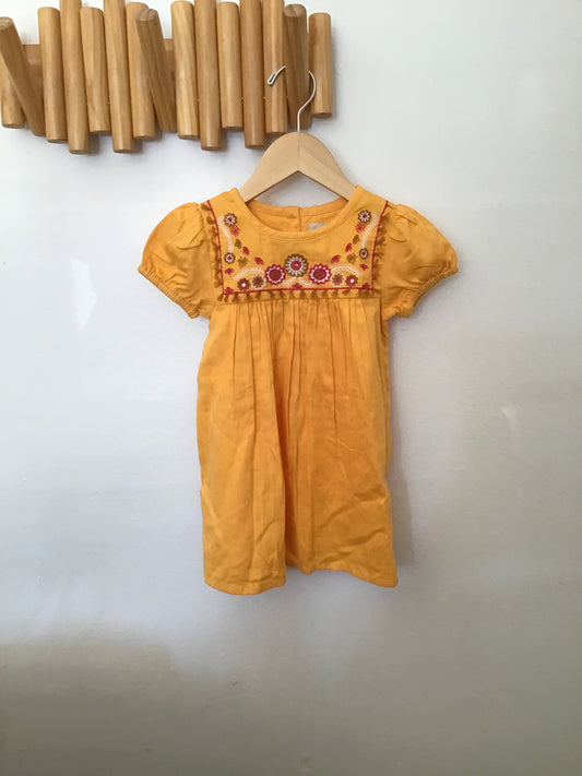 Mustard embroider dress 12-18m