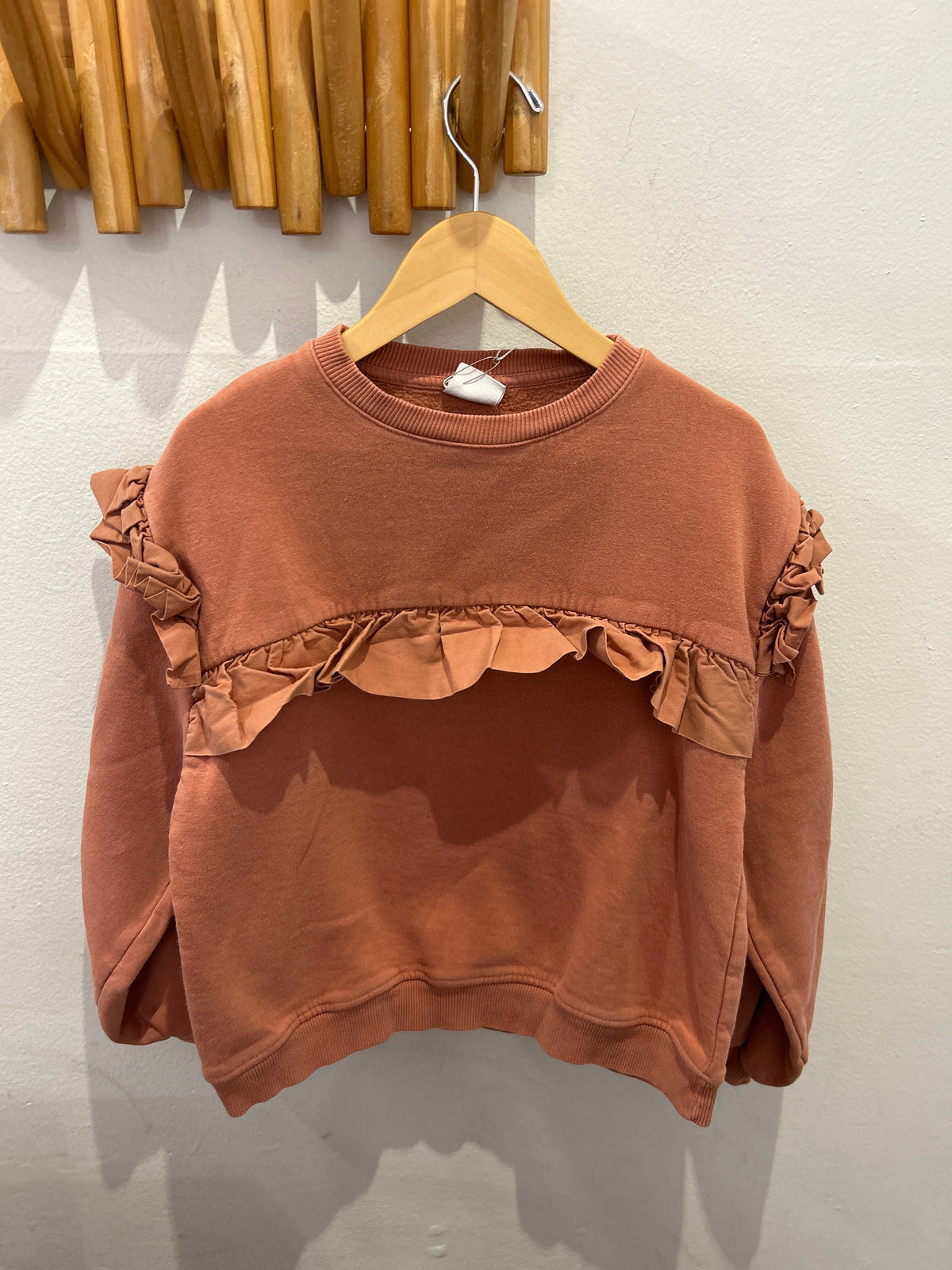 Peach frills pullover 9y