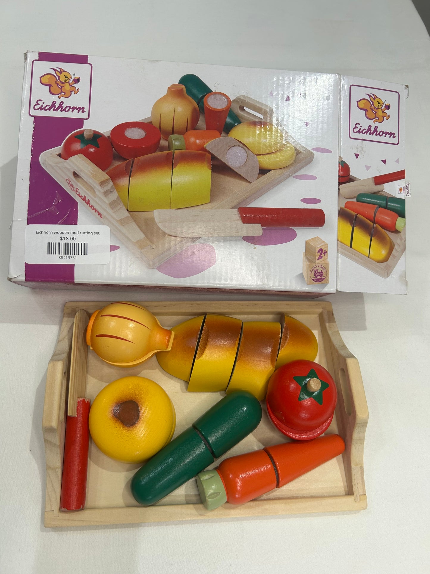 Eichhorn wooden food cutting set