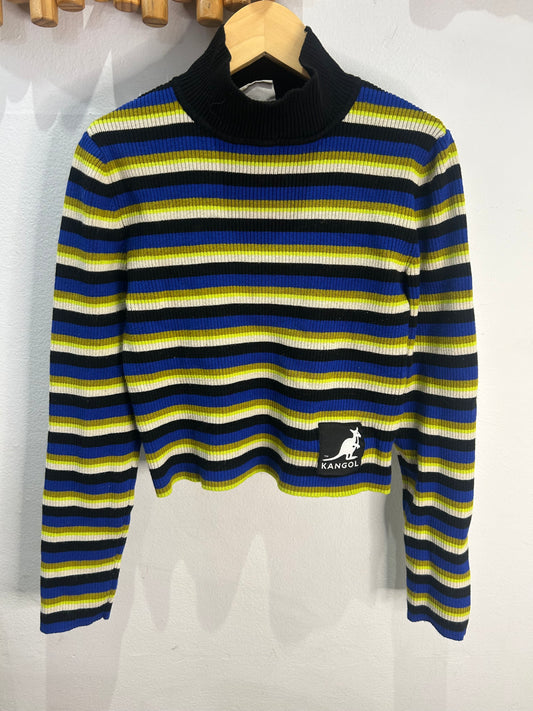 Striped cropped turtleneck - adult M