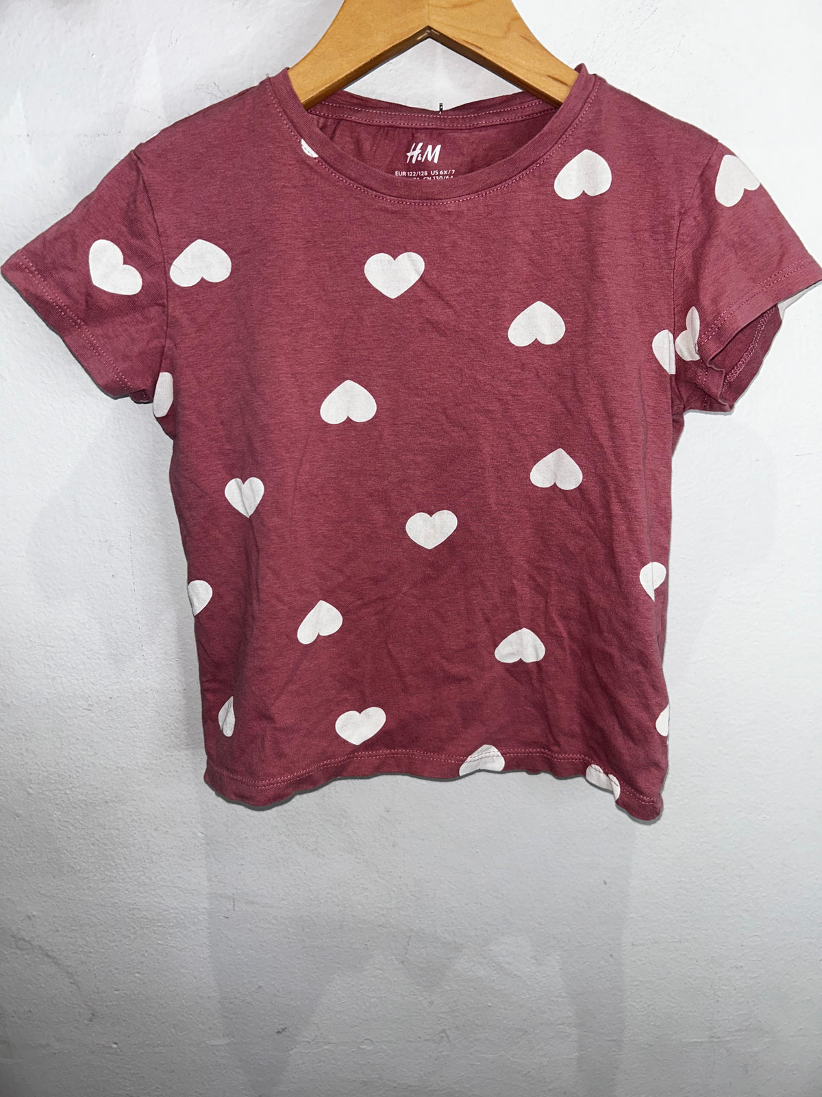 Blush pink hearts tee 6-7y