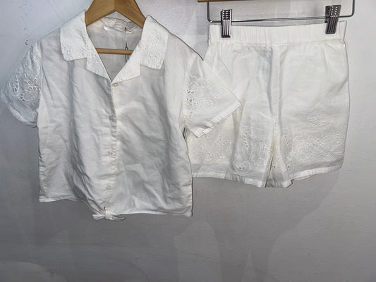 Eyelet white set 5-6y