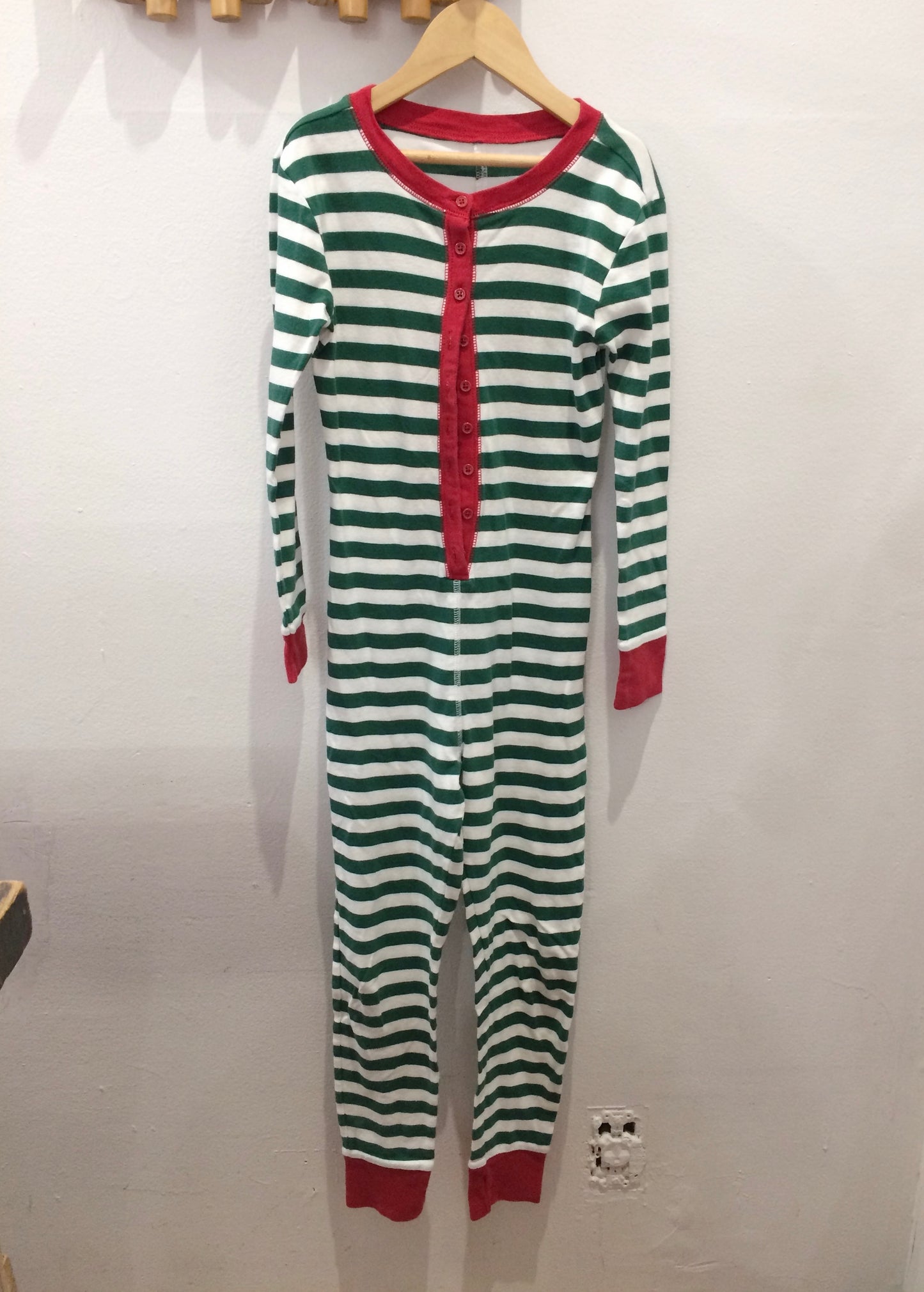 Green striped onesie 10y