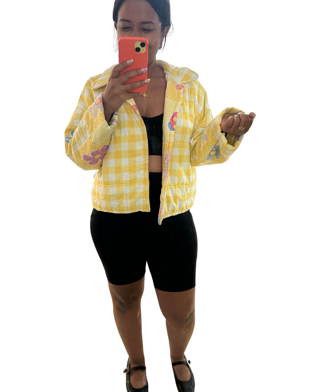 Handmade yellow quilt jacket M/L