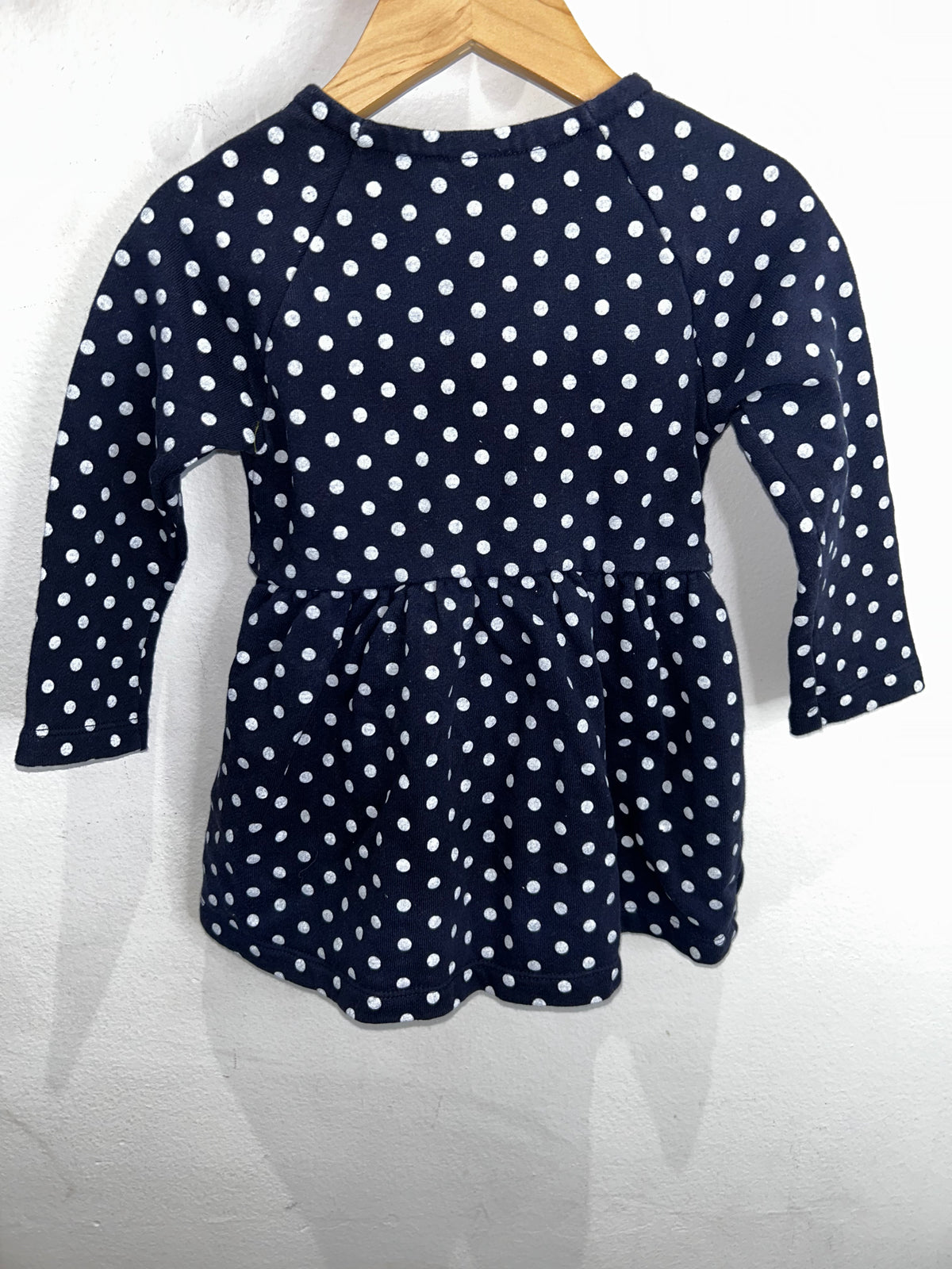 Navy dots pullover dress 3y