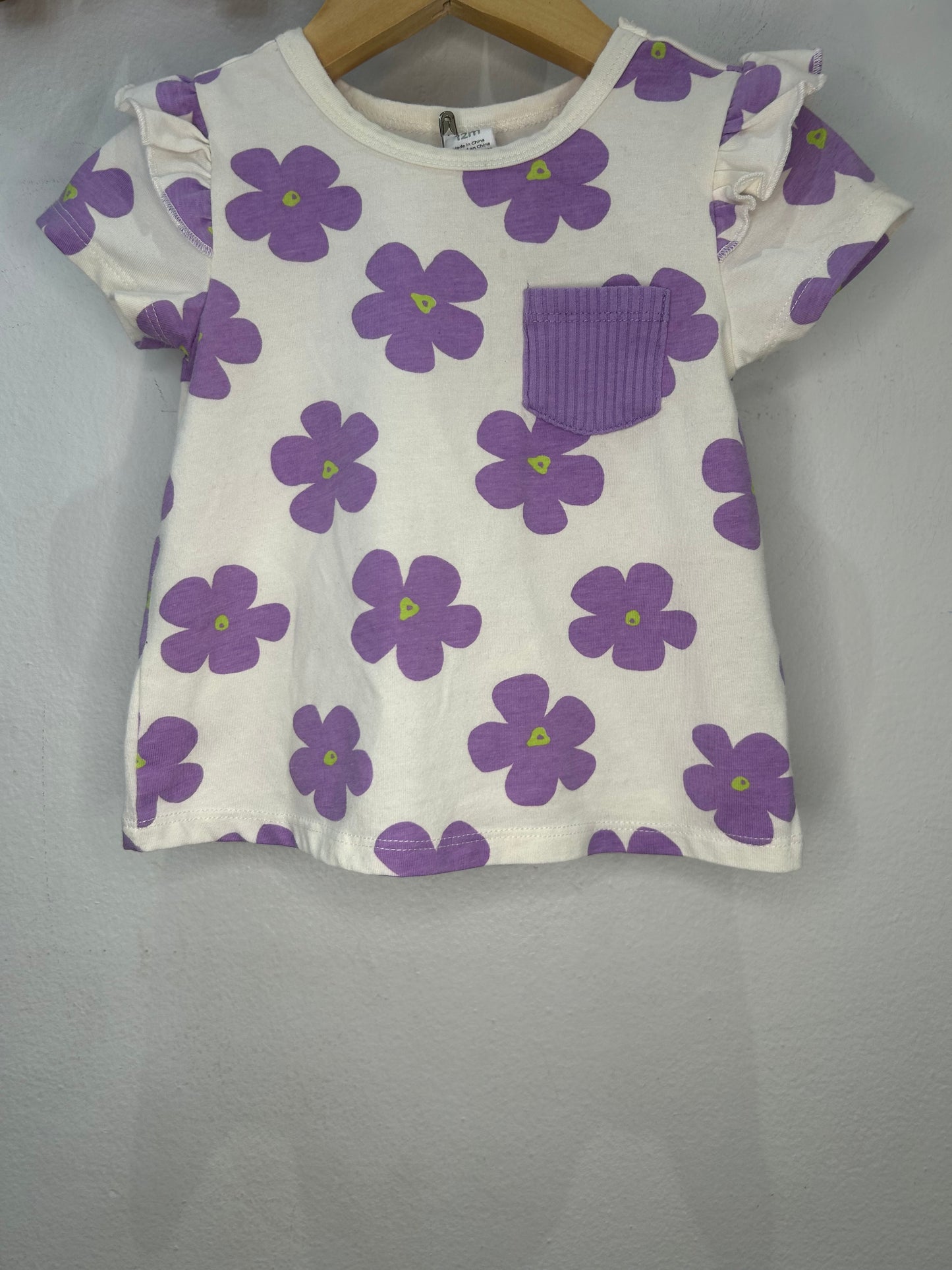 Purple flowers shorts set 12m