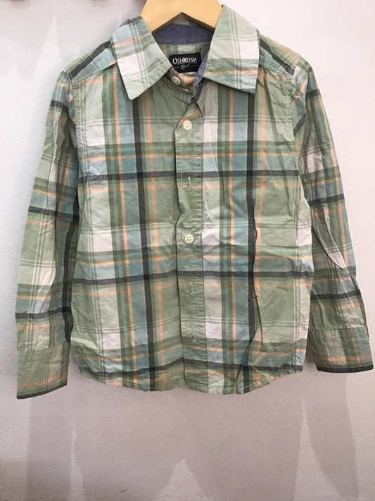 Shirt light green checkered 5y A