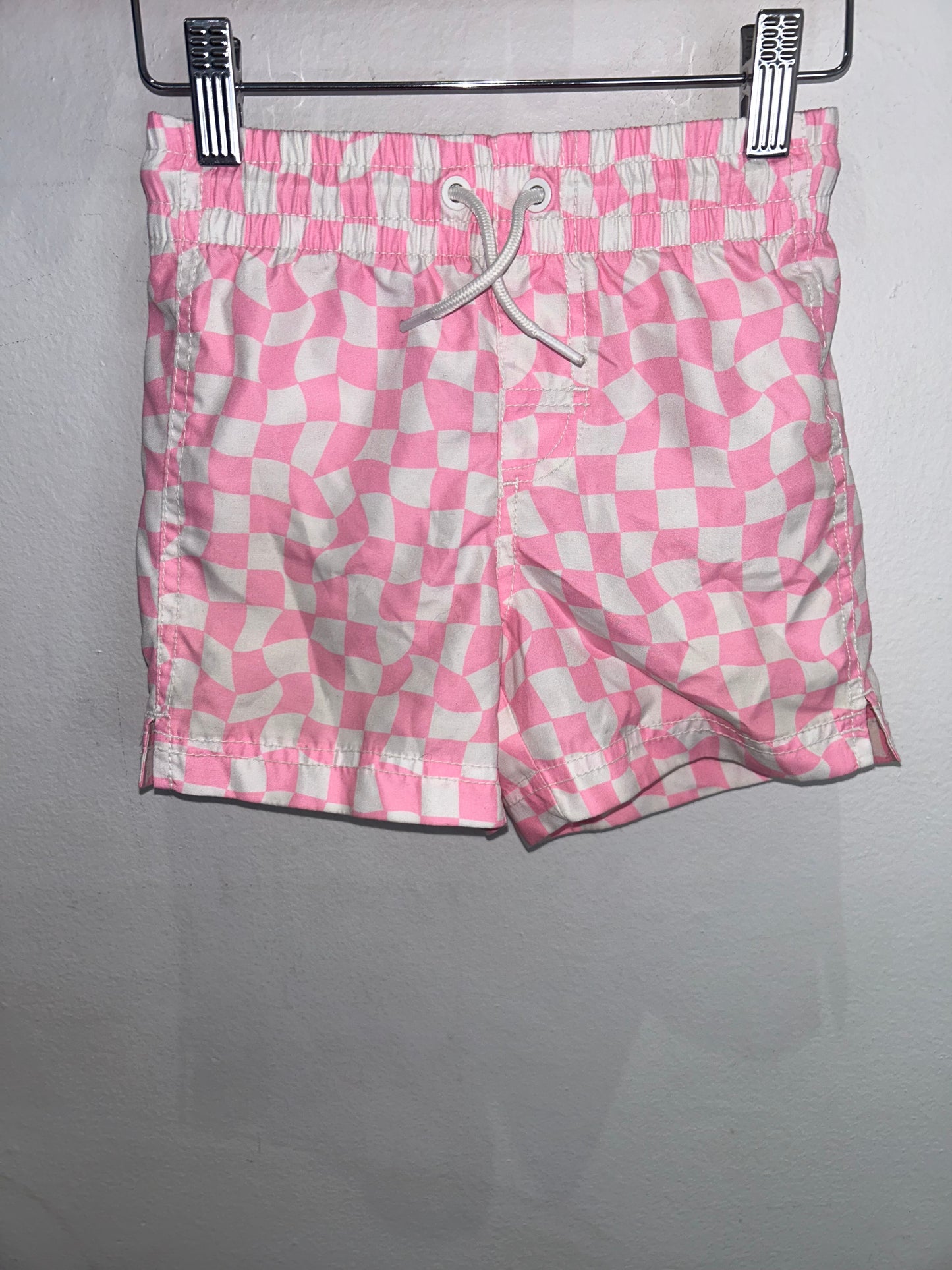 Pink swirly swim shorts 5y