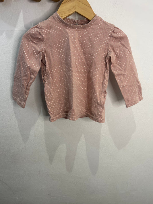 Pink dots longsleeve 9-12m