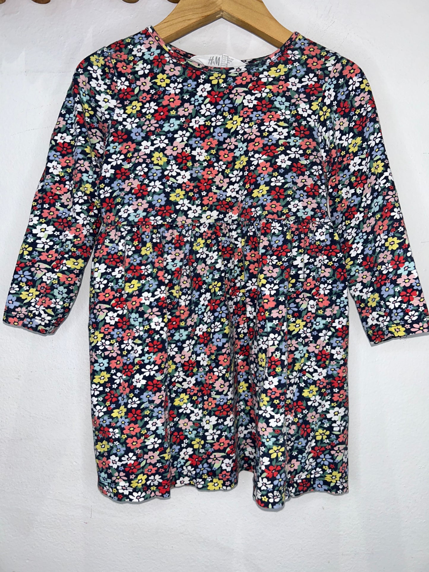 Small flowers navy dress 2-4y