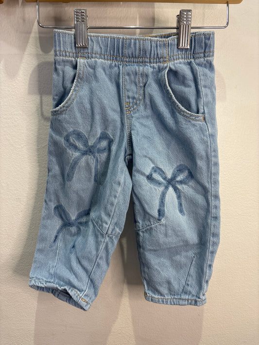Bows barrel leg jeans 2y