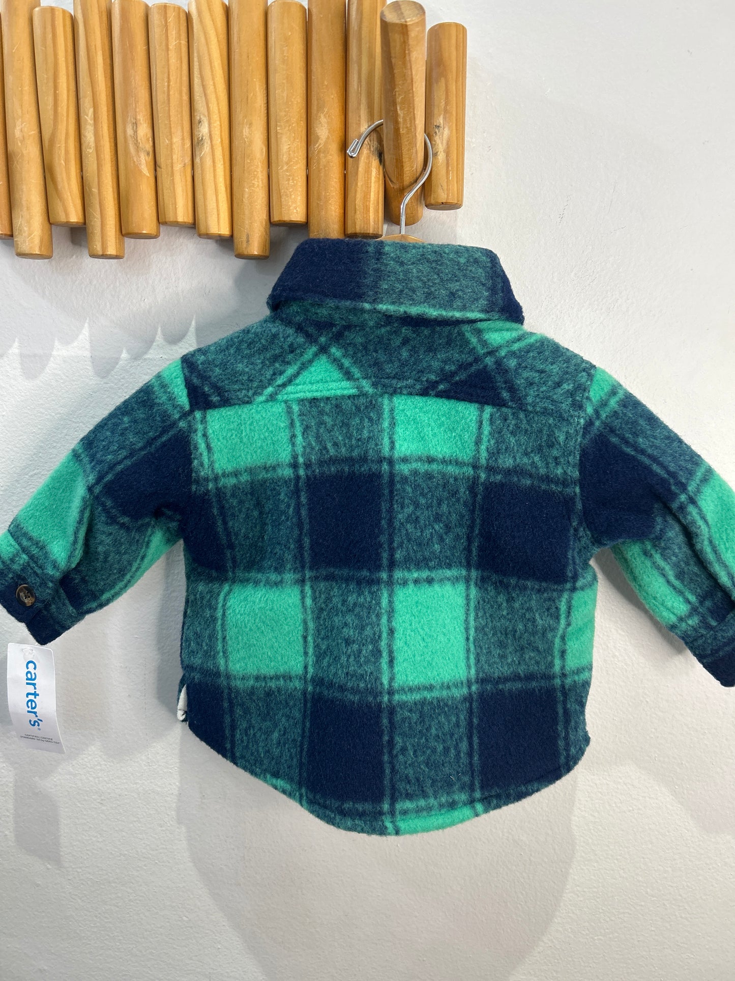 Green fleece overshirt 6m NEW