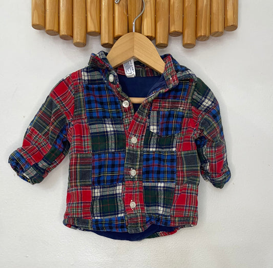 Cotton lined flannel shirt 3-6m