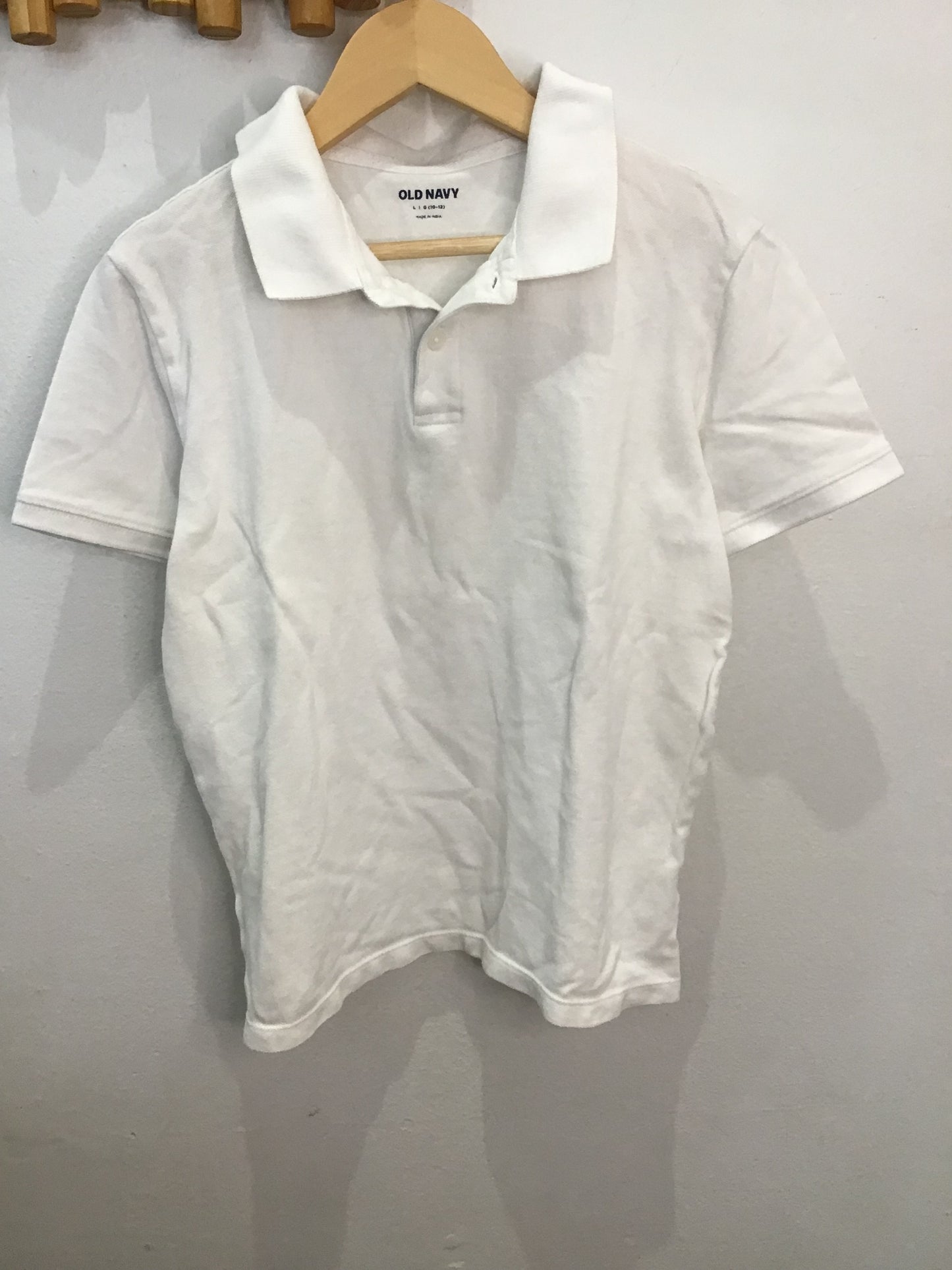 Tee white texture polo 10-12y B