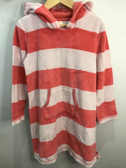 Peach stripes towel dress 5-6y