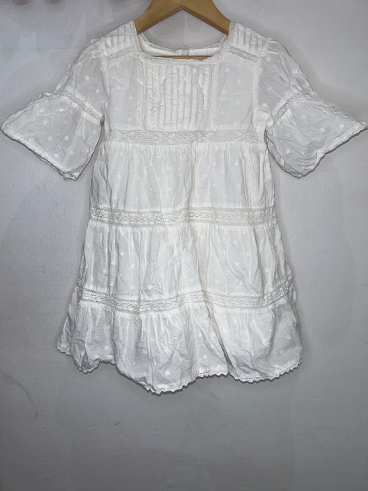 White lace detail dress 2-3y