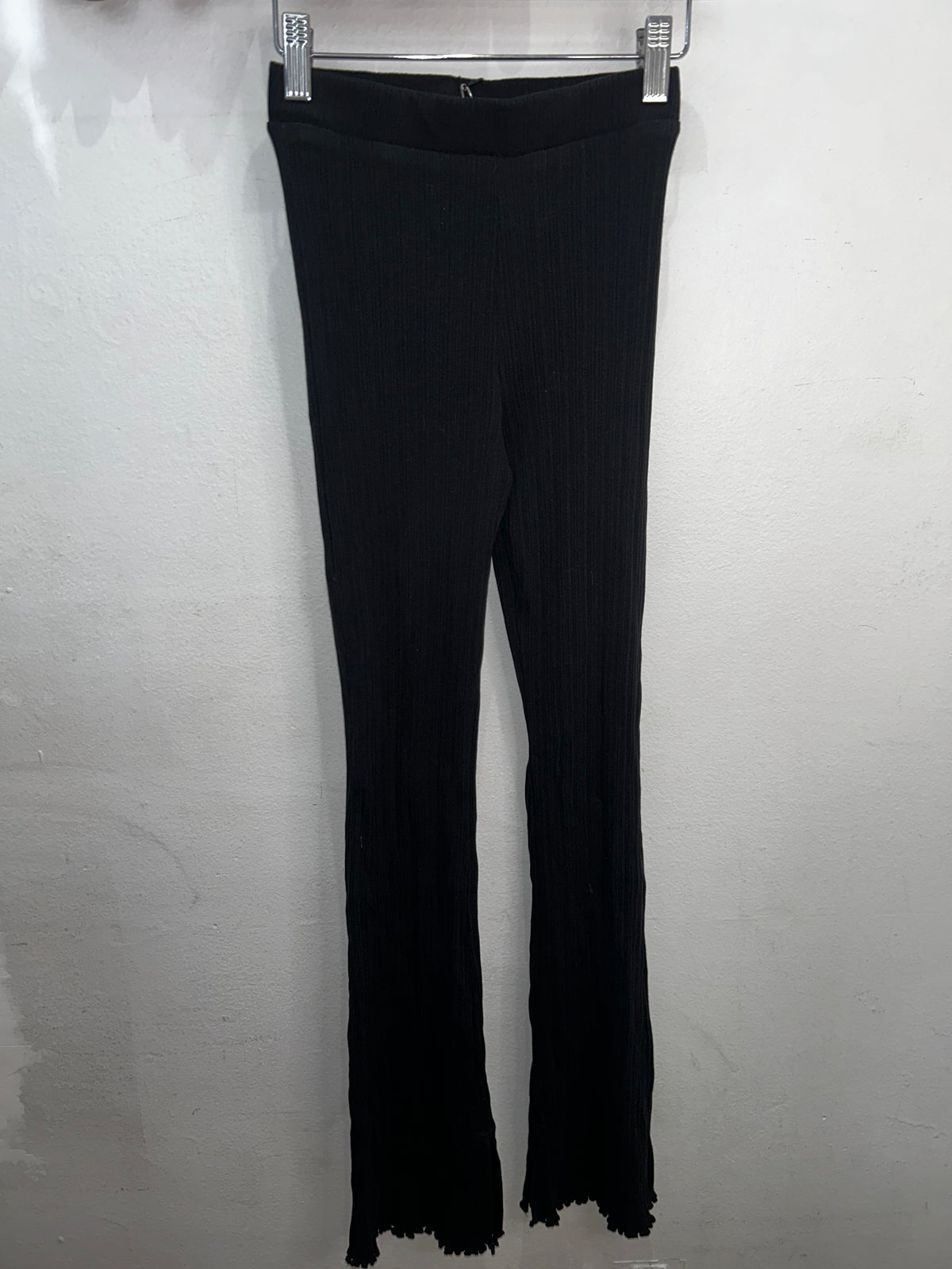 Ribbed black flare leggings 12-13y