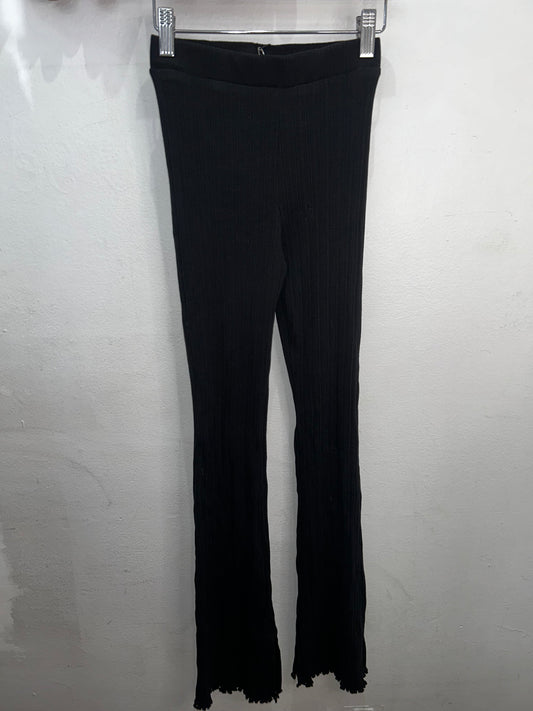 Ribbed black flare leggings 12-13y