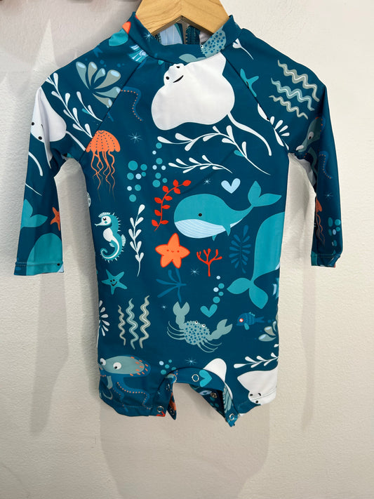 Tropical garden swimsuit 6-12m