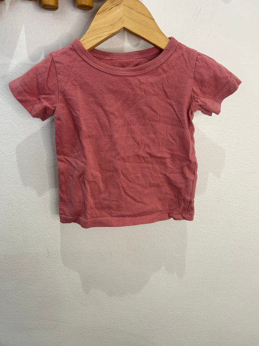 Minimioche pink tee 6-12m