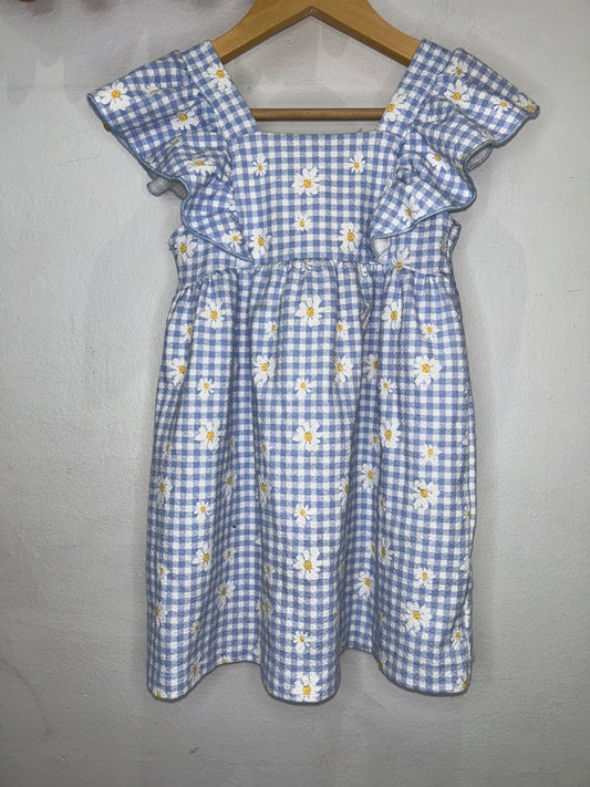 Blue daisies dress 4y