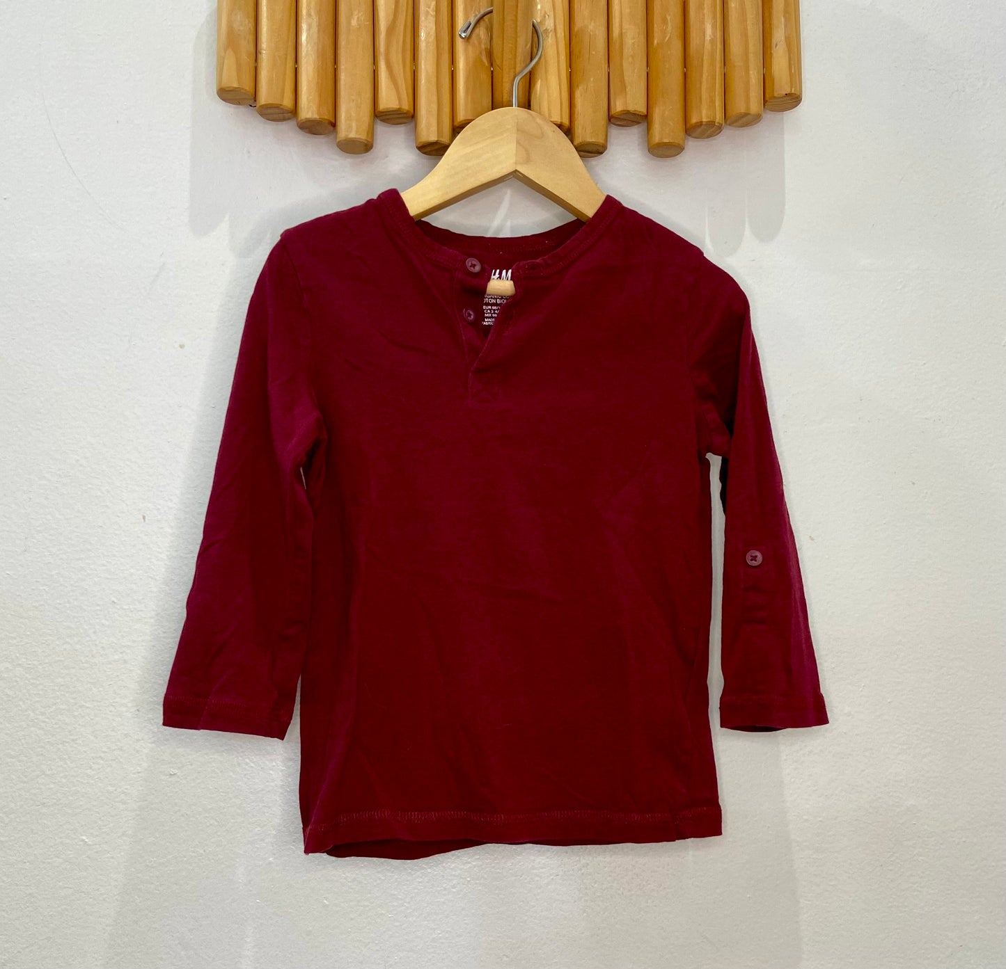 Maroon henley 2-4y