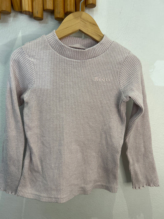 Sparkly pink mockneck 5y