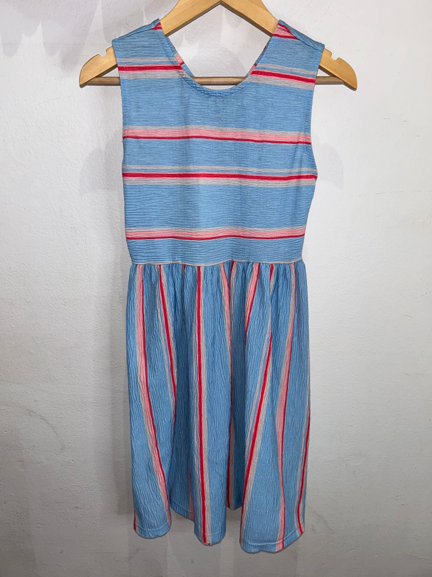 Pink and red stripes dress 10y