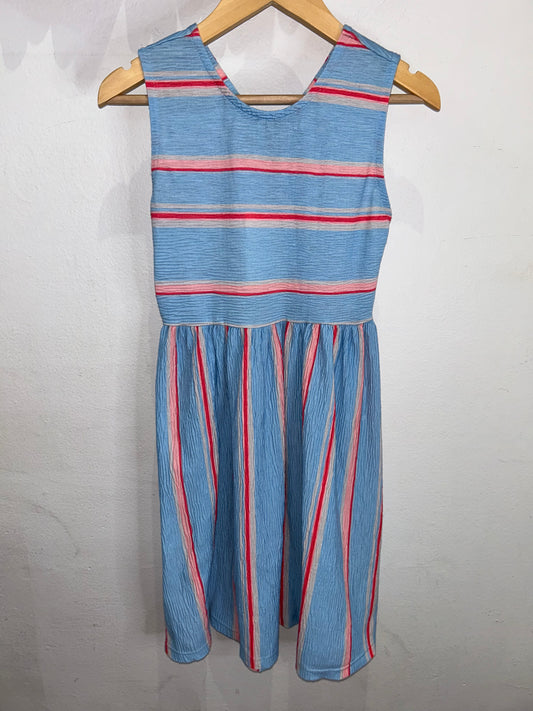 Pink and red stripes dress 10y