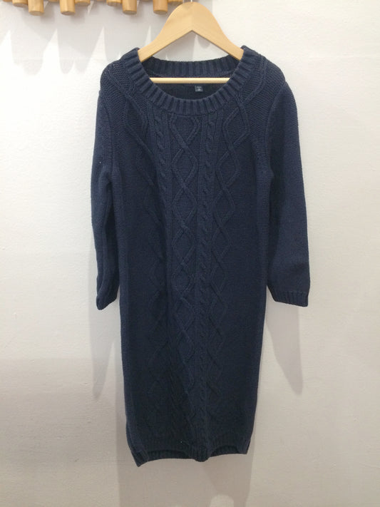 Navy cableknit sweater dress 12y