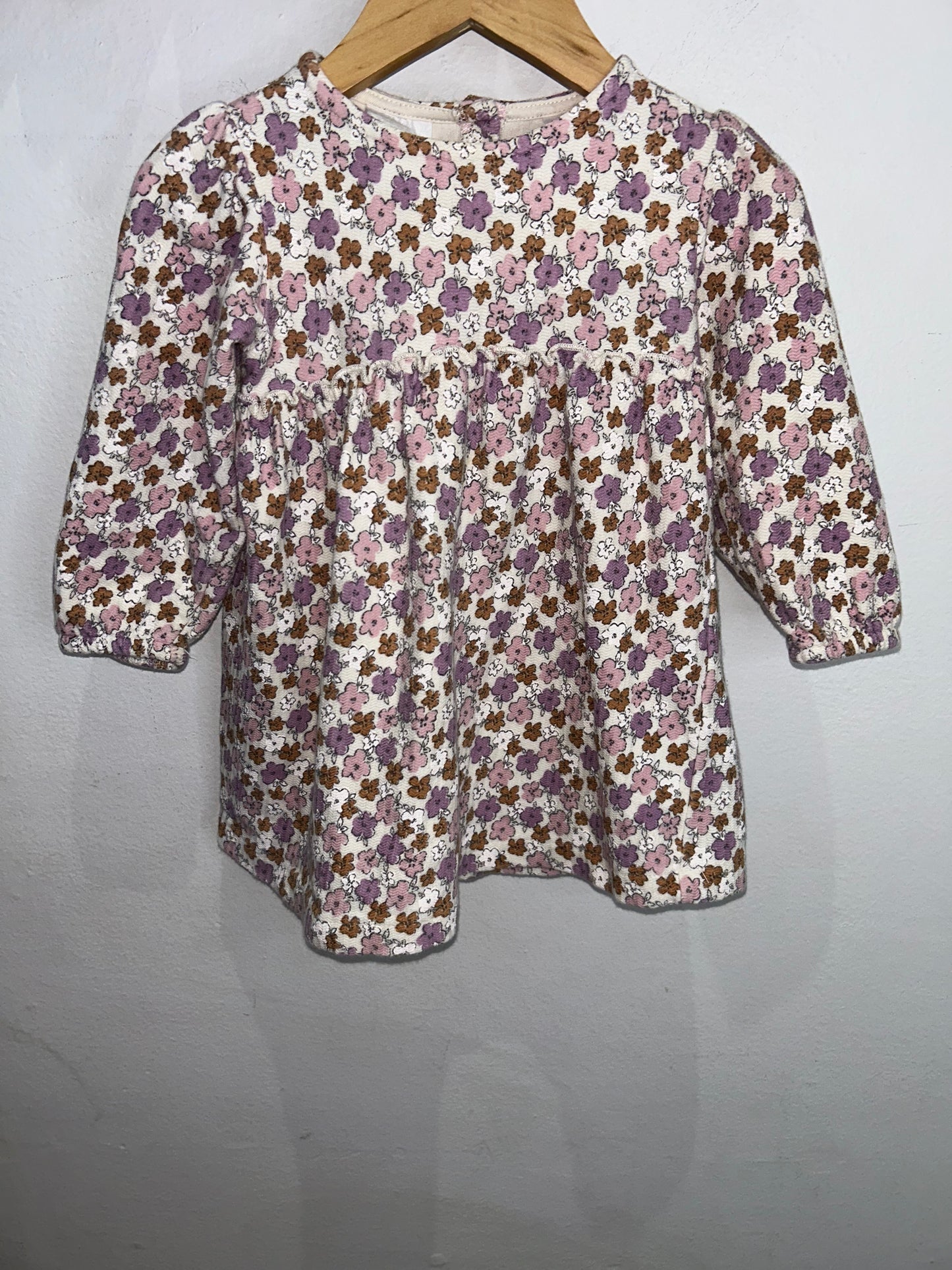 Purple and pink flowers dress 12-18m