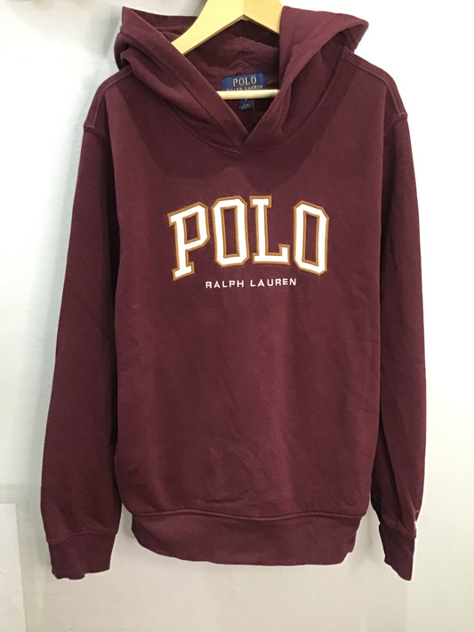 Maroon polo hoodie 14y