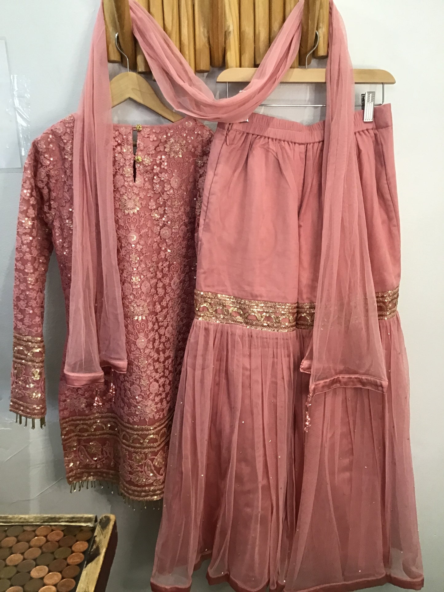 Pink sharara set 8-12y
