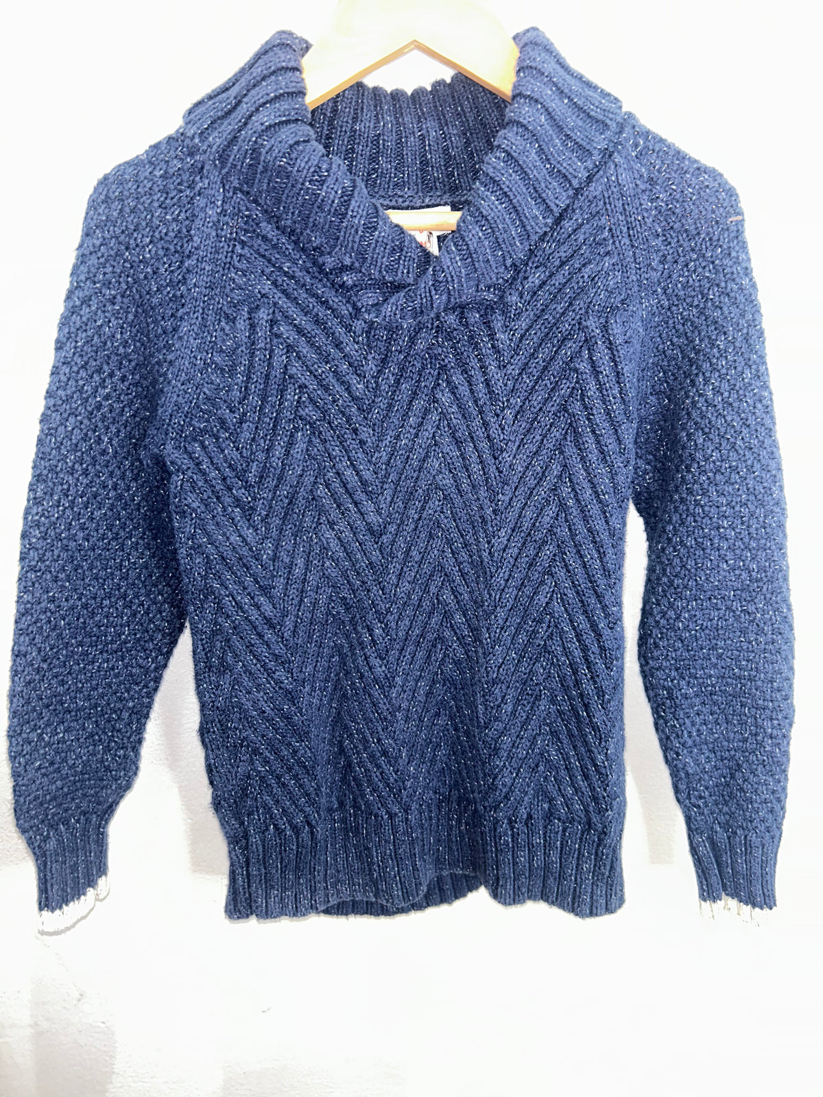 Diamon knit blue sweater 6-7y