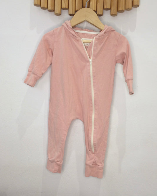 Minimioche pink cotton romper 0-3m