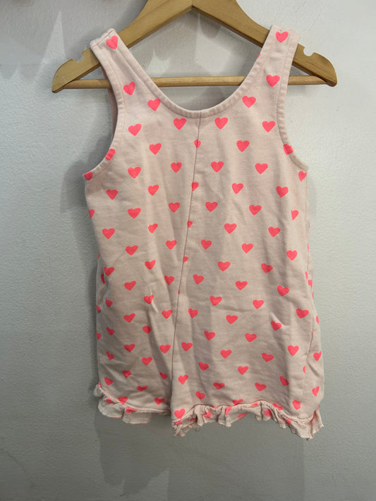 Neon hearts shorty romper 4y