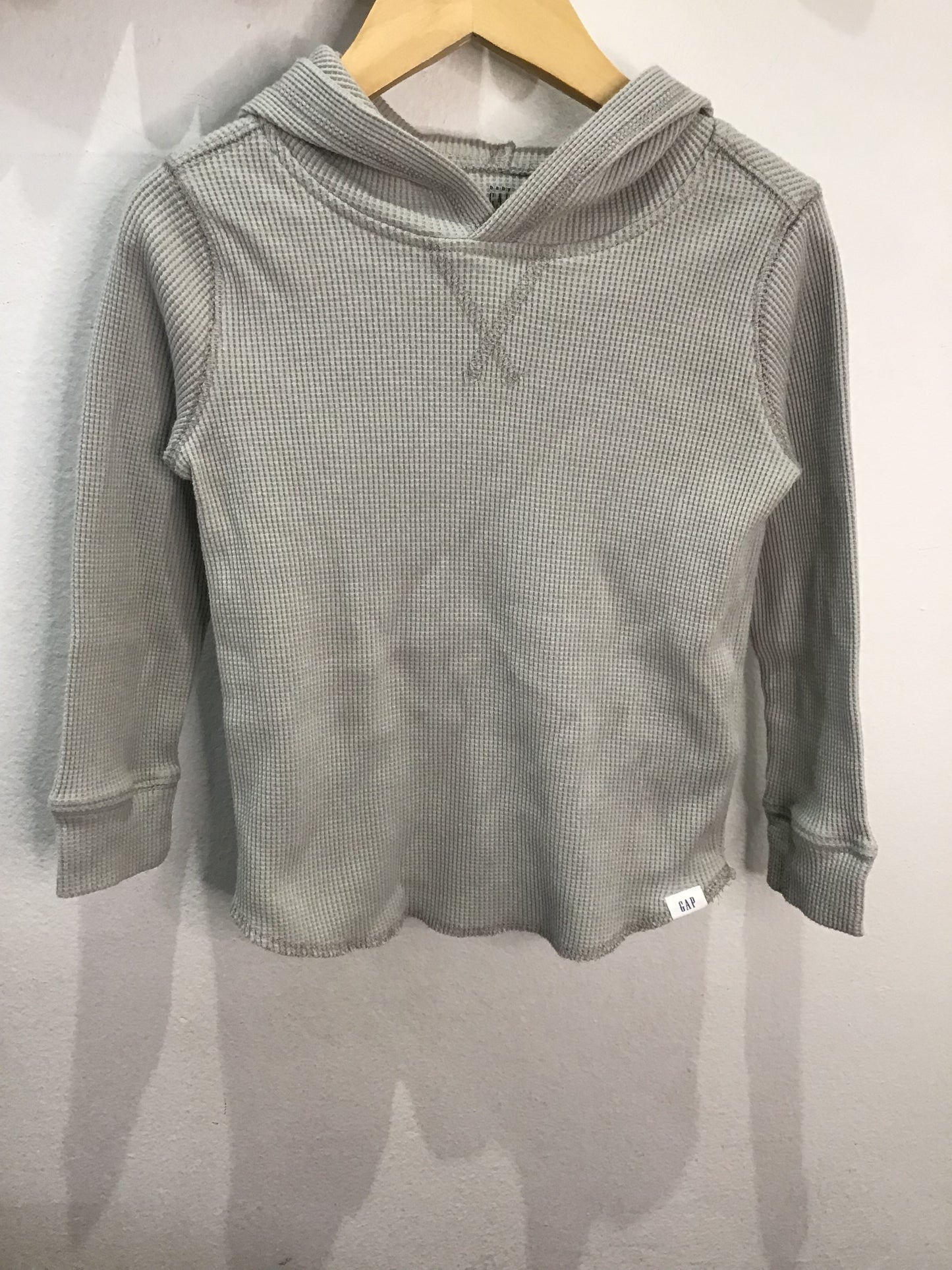 Longsleeve grey waffle hooded 3y