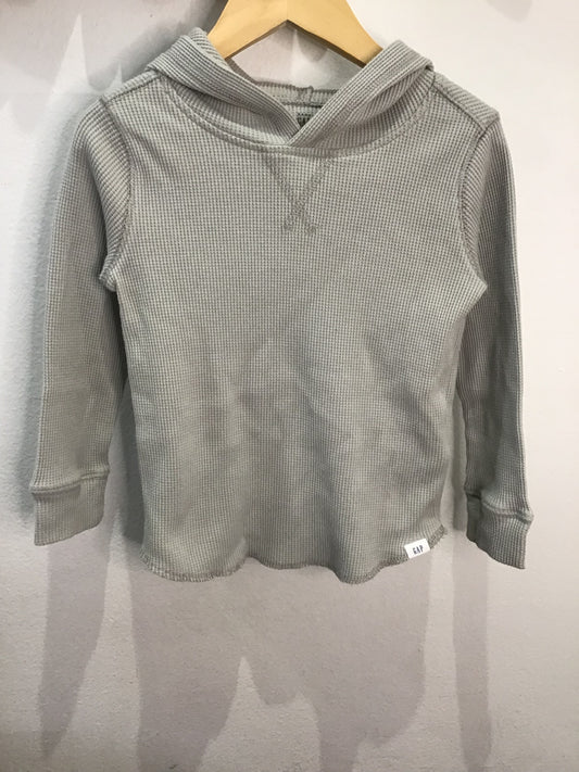 Longsleeve grey waffle hooded 3y