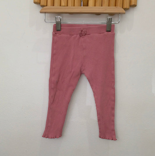 Pink ribbed pants 2y