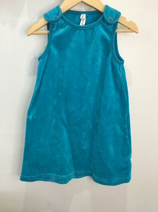 Maxomorra velour blue pinafore 3-4y (98-104cm)