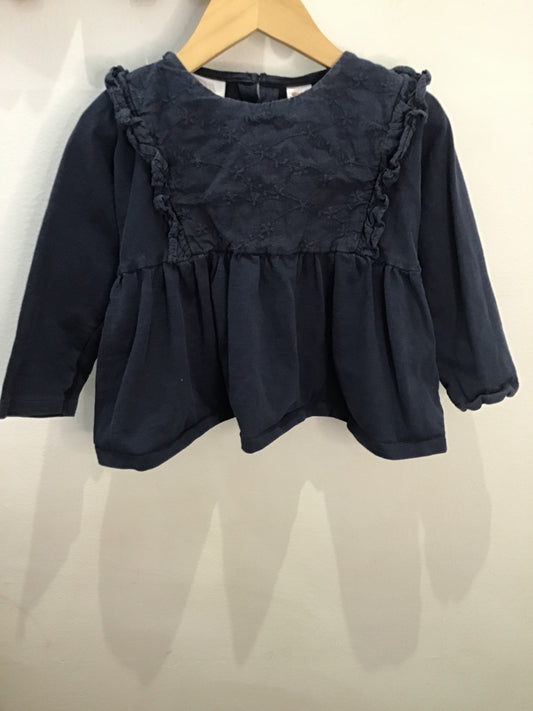 Navy embroidered A-line 2-3y
